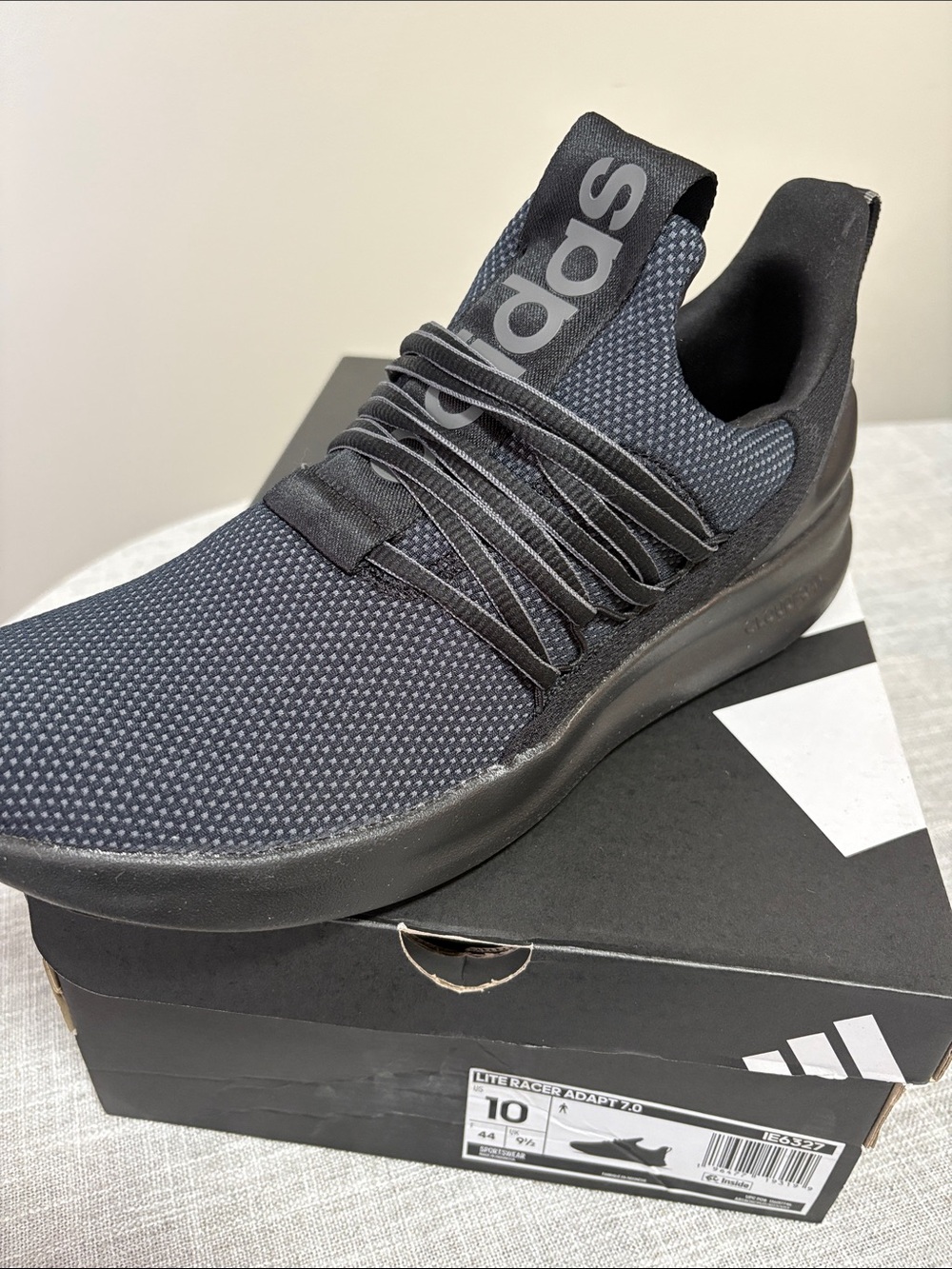 adidas Black Knit Slip-On Athletic Sneakers Size 10 - Picture 6 of 11
